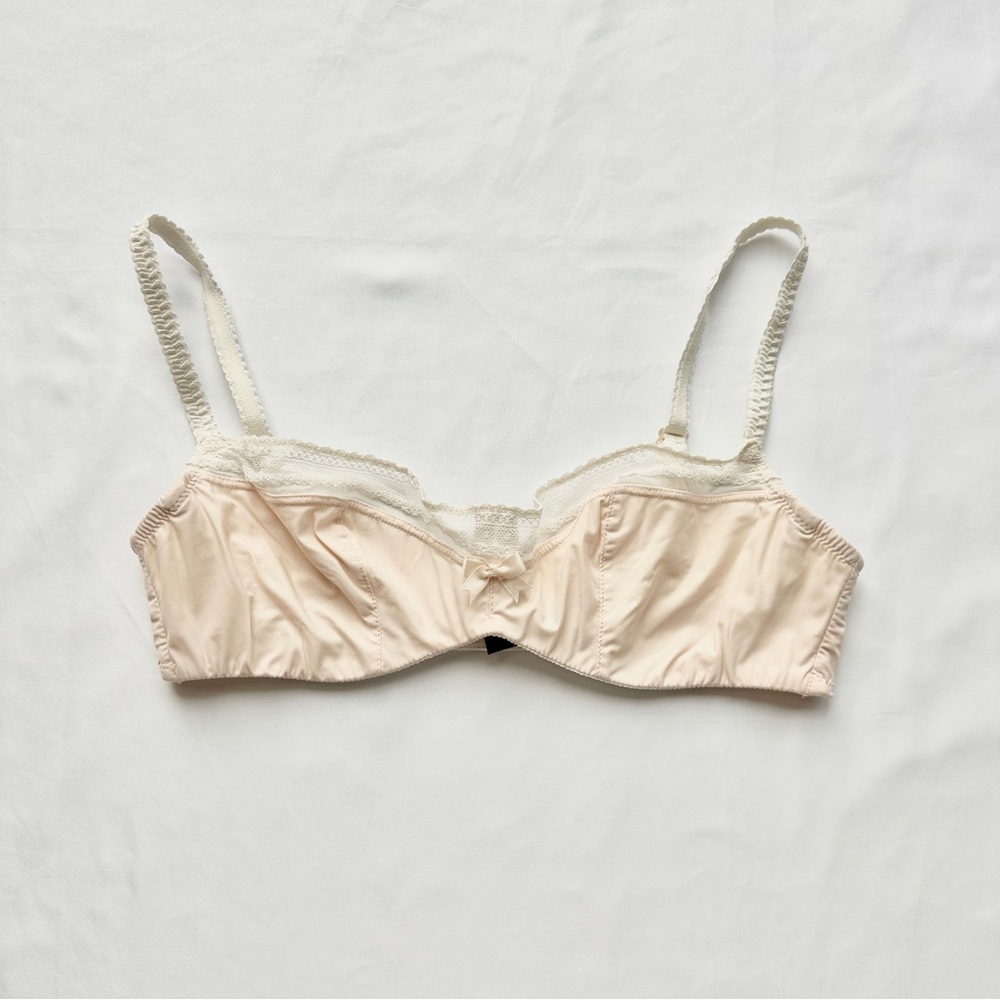 Passionata Pale Pink Underwire Lace Trim Bra Coquette Cottagecore 🍰 Size 30A/B